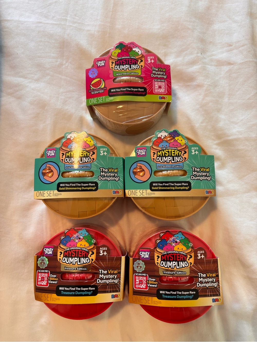 NWT Authentic RMS Crazy Fun Set of 5 Squishy Dumplings